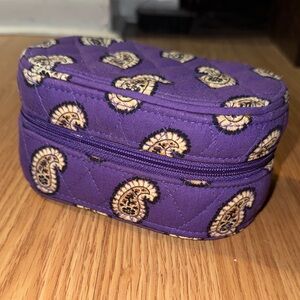 Quilted Vera Bradley Simply Violet Paisley Travel Jewelry Case